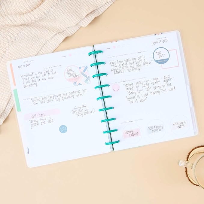 Happy Planner Hello Little One Guided Classic-Size Disc-Bound Baby Journal, 80 Pages