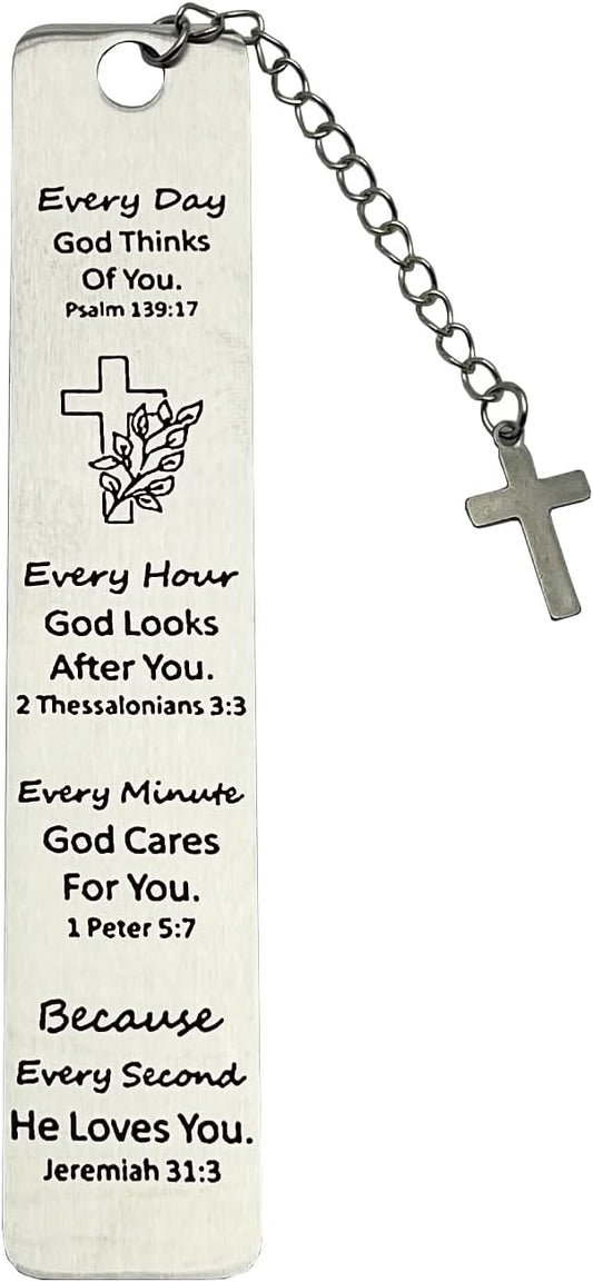 Bible Bookmarks Book Markers, Metal Christian Bookmark Gift Accessories (Psalm 139:17)
