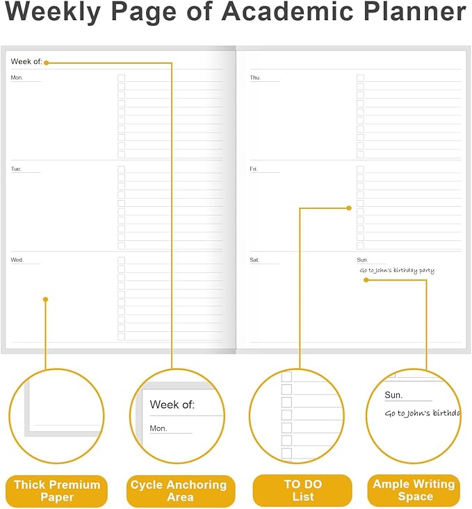 Academic Planner for 2026-2027 or Anytime – 8.5" x 11" Undated Weekly Student Planner For Homeschool, High School, College & Nursing Students, 200 Pages, Green Leaf