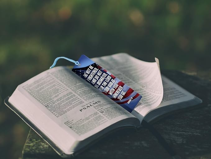 Be Strong and Courageous Bookmark 12 Pack, Patriotic Encouragement Bookmark, Faith and Strength Keepsake, 7.25" x 2"