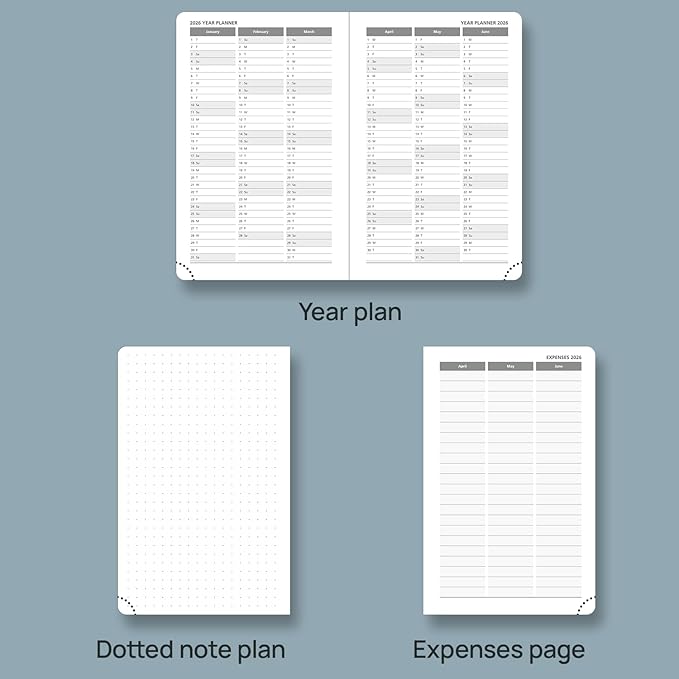 POPRUN Pocket Calendar 2026 (Small Size- 4'' x 6.25") Weekly and Monthly for Purse - Planner 2026 (Jan. 2026 - Dec. 2026) with Vegan Leather Soft Cover, Inner Pocket, 100GSM - Burgundy Red