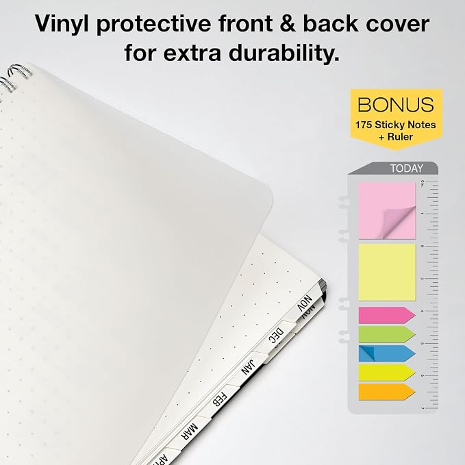 ESSENTIAL 2026 Monthly & Weekly Planner with Tabs, 8.5"x11": 14 Months (November 2025 - December 2026), Professional, Simple, Easy-to-Use Design and Frosted Poly Cover for Extra Protection (Frosted)