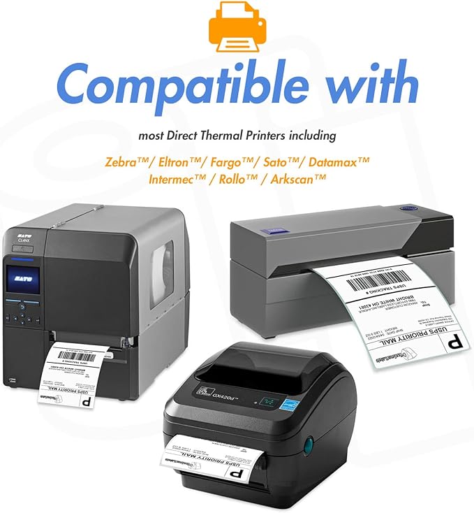 OfficeSmartLabels – 4" x 6" Direct Thermal Labels - Compatible with Zebra & Rollo Desktop Printers and More – 1” Core, Permanent Adhesive & Perforated [1 Roll, 250 Labels]