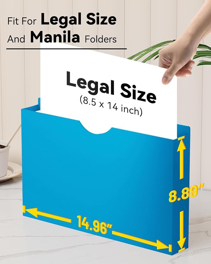 ANSOOK Manila File Jackets & File Pockets Legal Size,Heavy Duty 1" Expansion Manila File Folder,12 Pack Plastic Job Folder for File Cabniet,Expanding File Jacket Folders with Straight Cut Tab