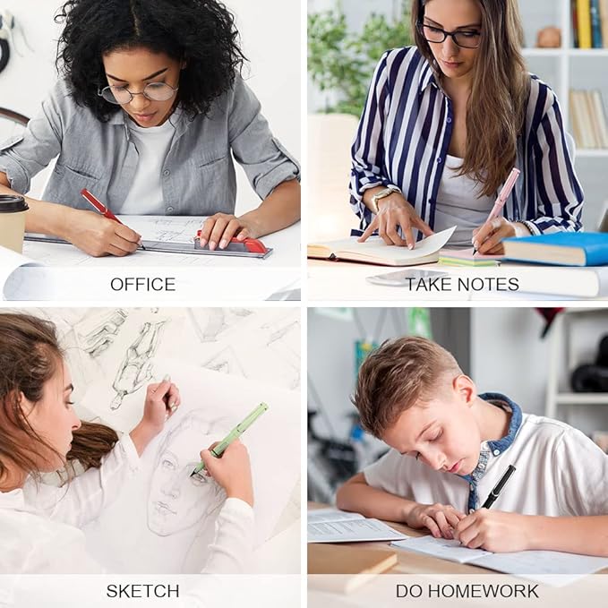 Ainiv Inkless Pencil with Eraser, 5 Sets Infinity Pencil Everlasting Pencil, Reusable Infinite Pencil with Extra 5 Eraser & 5 Replaceable Nibs, Endless Pencil for Home Office School Writing Drawing