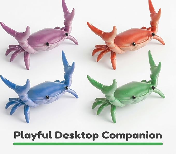 Desk Crab Pencil Holder for Desk 4PCS, Deskcrab Pen Holder Weightlifting Crab Pen Holder Desk Organizer, Phone Stand Glasses Holder, Fun Office Gifts for Coworkers Desk Decor
