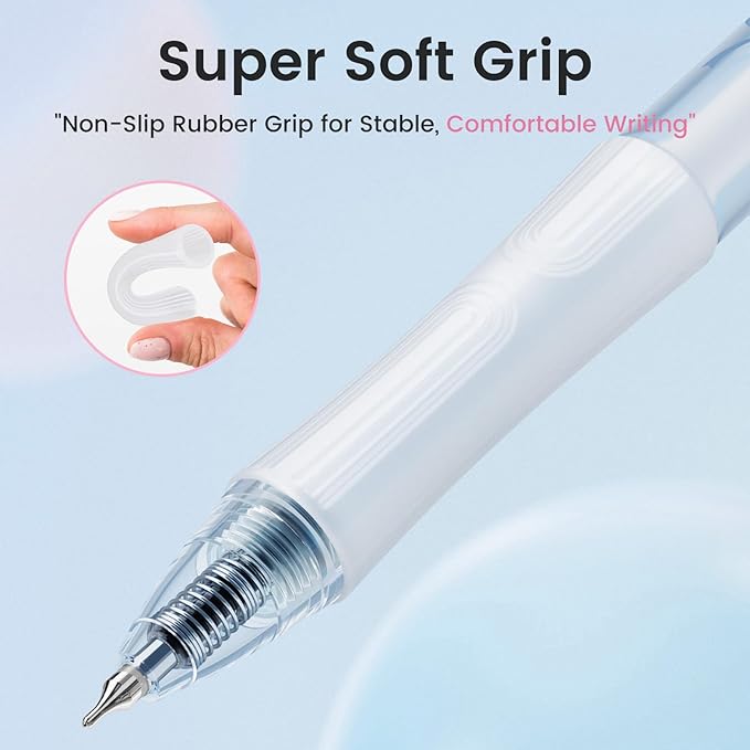 Hiacry 9 Pcs Flower Gel Pens, Black Ink 0.7mm Fine Point, Aesthetic Cute Flower Design, Quick Dry & Smooth Writing Retractable Pens for Journaling, School, Office Supplies, Gifts for Women