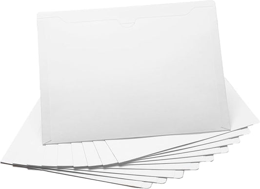 White File Jackets, Flat-No Expansion, Letter Size, Reinforced Straight-Cut Tab, 10 Pack (White)