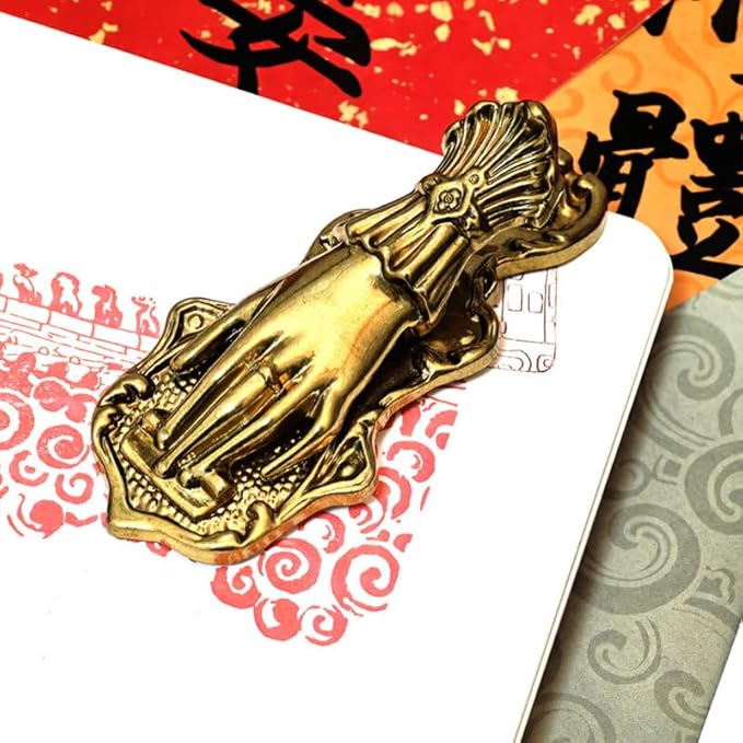Vintage Hand Clip Metal Bookmark Holder for Woman Teenage Girl- Symbol of Wealth and Good Luck for Noblewoman's Hand, Book Marker, Reading Accessory, Valuable Book Clip (Dark Gold)