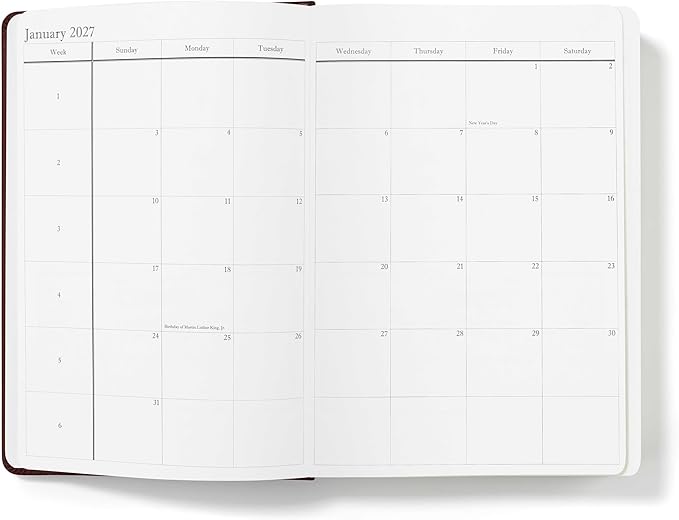 Wykeham's Executive 2026-27 Daily Journal Planner – Mid-Year Academic Diary (Personalized Conker, 8.5"×5.5")