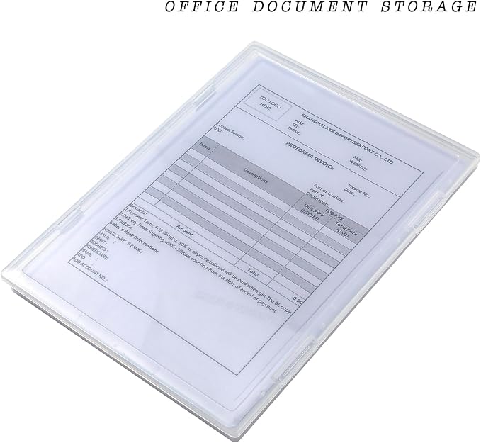 A4 File Box Portable Paper Organizer, Transparent Office Supplies Holder, Document Case, Magazine Storage Containers 12.2 x 9 x 0.8inch