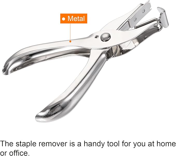 MECCANIXITY Staple Remover Tools, Heavy Hand Staplers Removal Pin Puller for Office Home, Silver