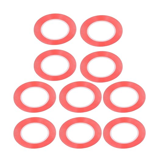 10 Pcs PET Double Sided Tape, Strong Viscosity Mounting Tape, Red PET Adhesive Tape for Electronics Fixation and Home Office Use with Firm Hold (1mm)