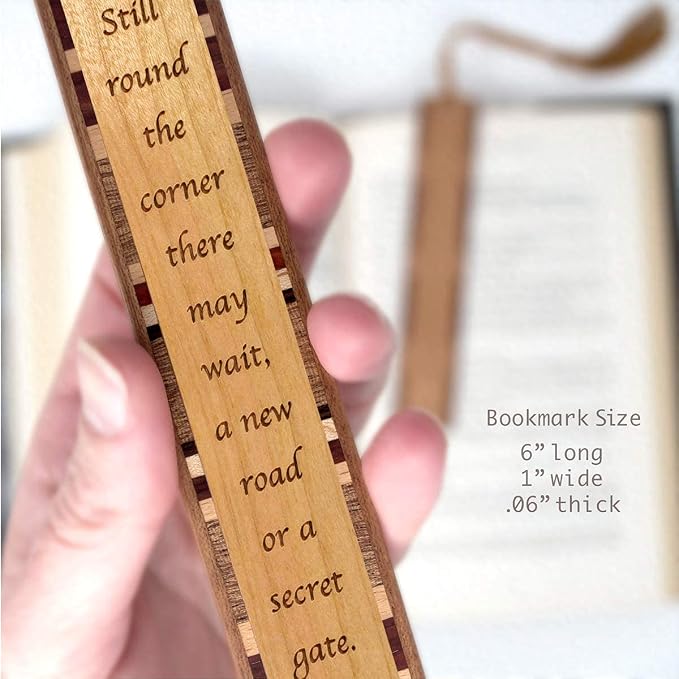 J.R.R. Tolkien Secret Gate Quote Personalized Wooden Bookmark | Inspirational Fantasy Literature Gift for Readers | Handmade Wood Bookmark with Gold Tassel | Made in the USA