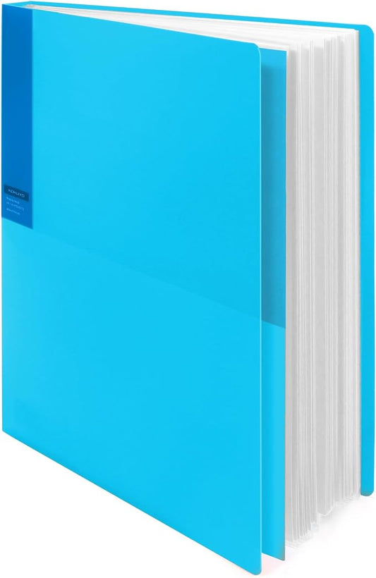 Kokuyo 40-Pocket Binder with Plastic Sleeves (Light Blue), A4 Art Portfolio Folder with Clear Sheet Protectors. 80 Pages of Presentation Display Book. Japan Import (CTRA-C40LB)