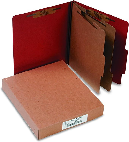 Acco ACC16044 Pressboard 25-Point Classification Folders, Lgl, 4-Section