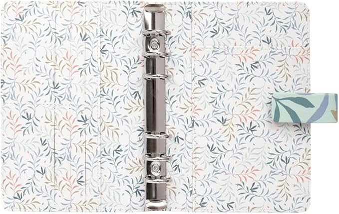 Filofax Botanical Organizer, Personal Size, Mint - Smooth, Leather-Look, Six Rings, Week-to-View Calendar Diary, Multilingual, 2025 (C022648-25)