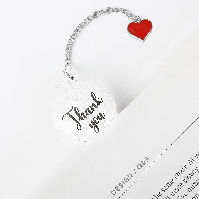 Teacher Metal Bookmark, Thank You Teacher Appreciation Gift Bookmark for Women Men, Unique Bookmarks for Teacher’s Day, It Takes a Big Heart to Help Shape Little Minds Bookmarks（Heat）