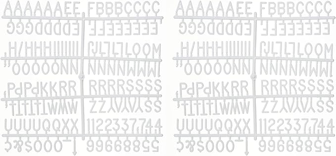 3/4 Inch Letters for Felt Letter Boards, 294 Pieces Including Characters, Numbers & Symbols for Changeable Plastic Message Boards (White)