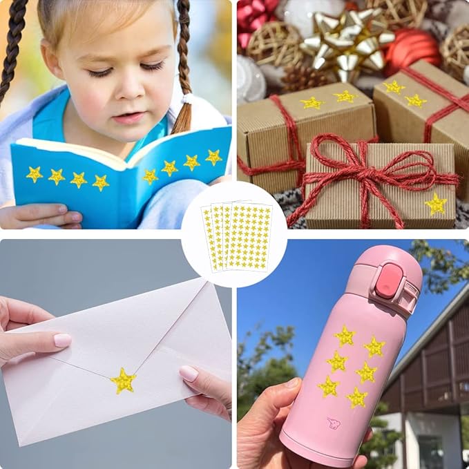 1800 PCS Gold Star Stickers, 30 Sheets Holographic Gold Star Sticker for Kids Reward, Foil Stars Stickers, Small Mini Stars Sticker for School Planner, Behavior Chart, Classroom Teacher Supplies