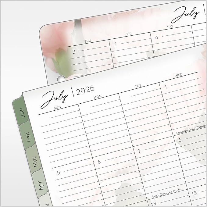 FranklinCovey - Blooms Ring-Bound Planner Refill - Two Page Per Day (Classic, Jul 2026 - Jun 2027)