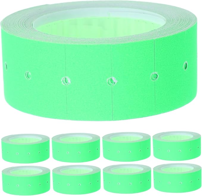 TEHAUX 5000pcs Adhesive Price Tag Paper for Supermarket Pricing Easy to Use Cost Stickers Fluorescent Labeling for Retail Business Display