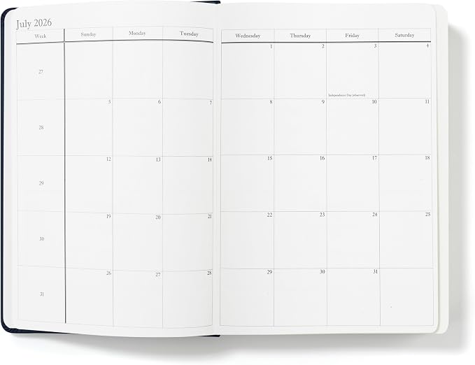 Wykeham's Executive 2026 Daily Journal Planner – US Public Holidays & Format – Customization Available (Royal Blue, 8.5" x 5.5")