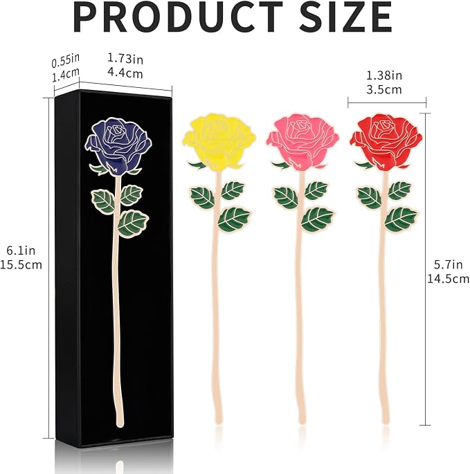 Metal Rose Bookmark Gift, Bookmarks for Women Mother's Day, Girlfriend and Friend Graduation, Teacher's Day, Thanksgiving, Cute Bookmarks GiftFor Book Lovers