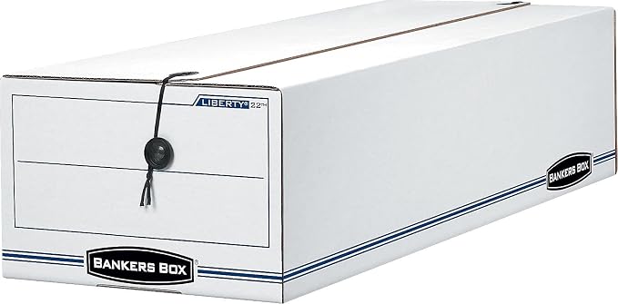 Bankers Box LIBERTY Check and Form Boxes, Standard Set-Up, String and Button, 9 1/2 x 23 1/4 x 6 Inches, Case of 12 (00022)