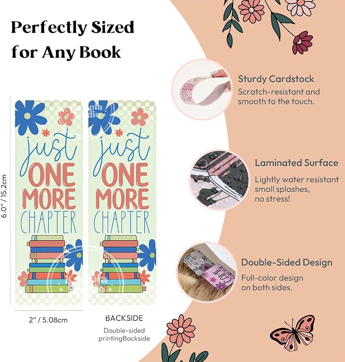 KACIOLA STUDIO 100PCS Bookmarks for Women, Booklovers Theme Paper Bookmarks Bulk 6" x 2" Cute Book Marks for Reading Book Lovers Students Schools Gifts (Booklovers)