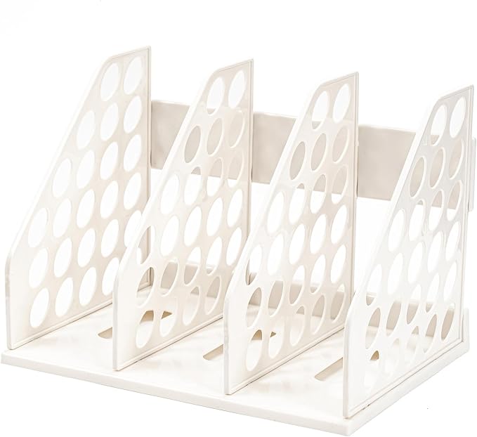 File Holder for Desk, Desktop Document Organizer, 3-Sections Plastic Office Folder Organizers Accessories for Home, School