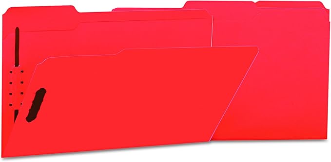 Universal One Heavyweight Top Tab Classification Folder, Red (13527)