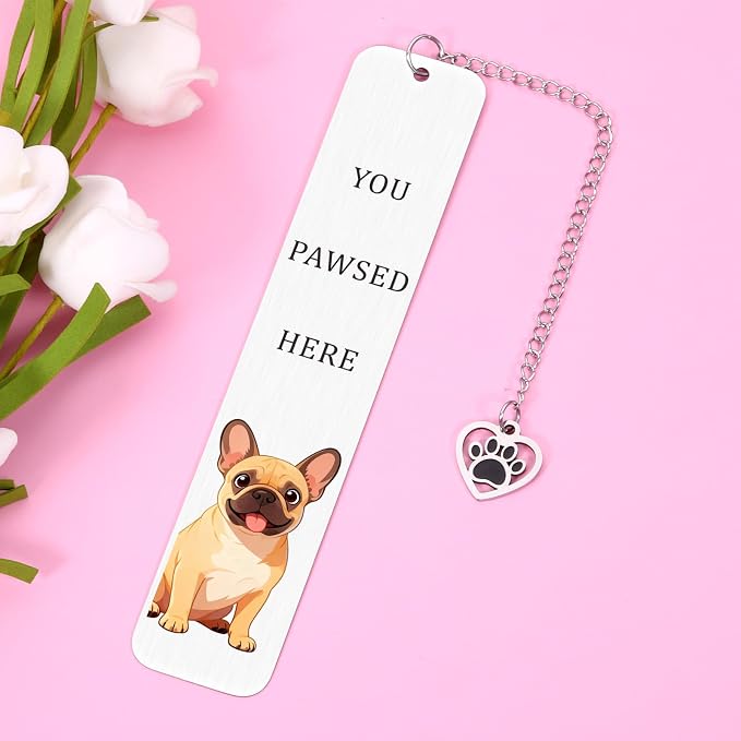 Gifts for French Bulldog Owner, Dog Dad Fathers Day Gifts, French Bulldog Dog Lovers, Dog Lovers Gift for Women, Dog Themed Bookmarks for Book Lovers, Book Marks for Reading Readers Stocking Stuffers