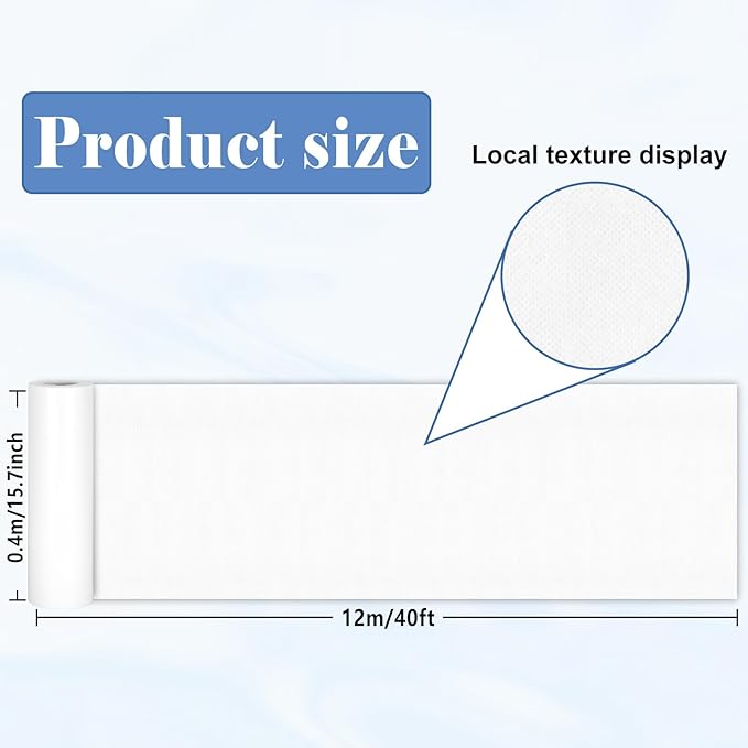 White Bulletin Board Roll Reusable Waterproof Erasable White Bulletin Board Wrinkle Resistant Poster Non-Woven Fabric Background for Halloween Classroom Decor Wrapping Paper DIY Crafts 15.7" x 40ft