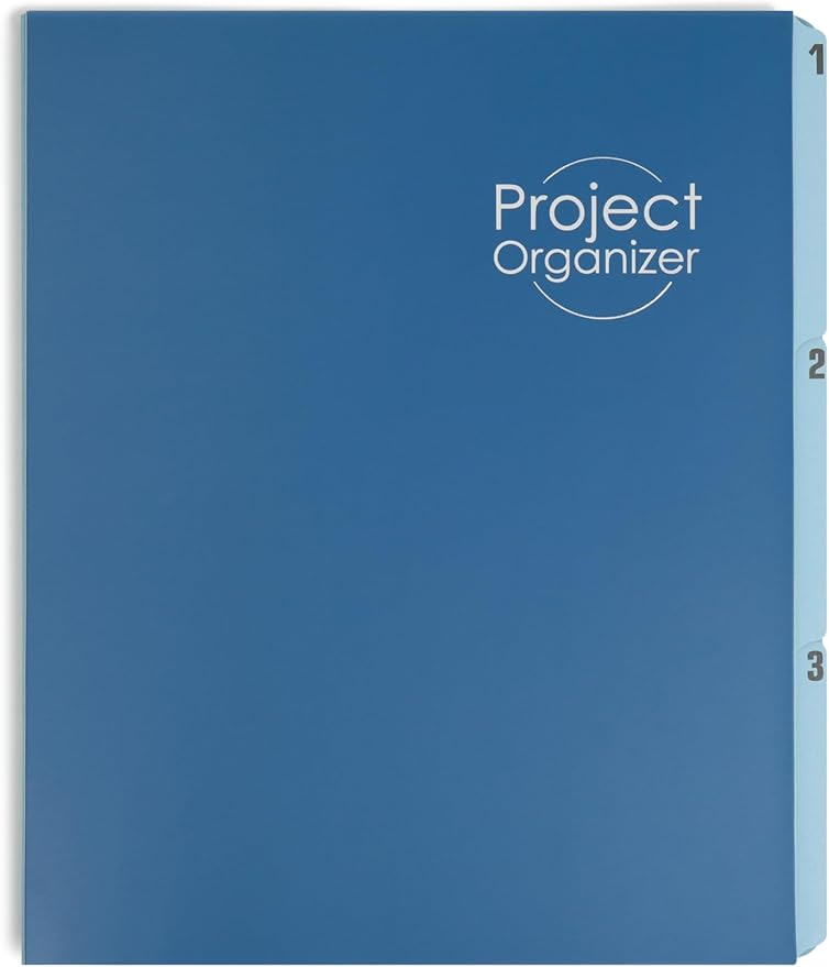 Smead Project Organizer, 10 Pockets, Closed Sides, Preprinted Templates, Reinforced Tabs, Letter Size, Navy/Lake Blue (89200)
