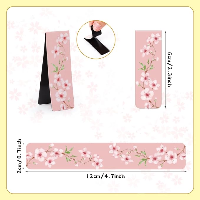 Hooqict 48 Pcs Bookmarks, Magnetic Bookmarks for Women, 24 Styles Floral Book Markers Magnet Book Marks Page Clips for Teachers Students Reading Book Lovers Gifts