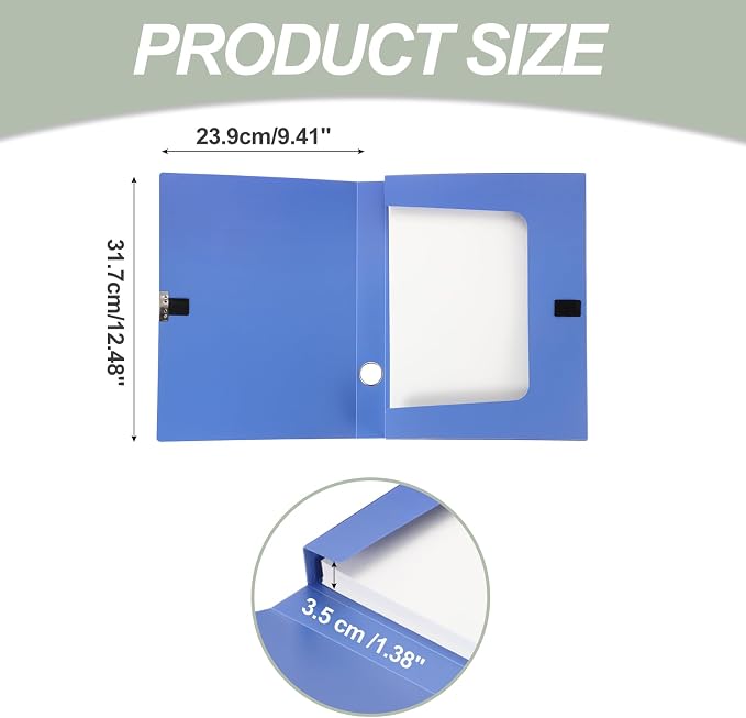 M&G File Organizer Box, Blue A4 Plastic Storage File Boxes File Folder Document Boxes Cabinet Archives Cases Boxes with Lid for Bank Office Home, 12.48 x 9.41 x 1.38 Inch