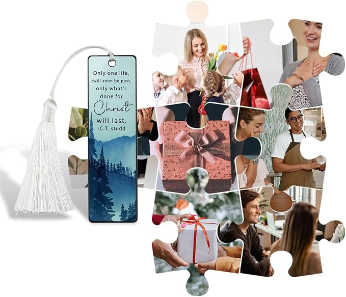 Christian Life Purpose Bookmark, Inspirational Gift for Believers, Uplifting Gift for Spiritual Readers, Spiritual Bookish Present, Unique Mountain & Scripture Design Bookmark, WCB81