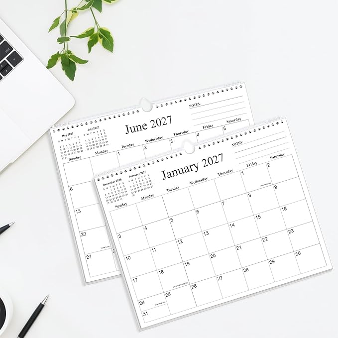 2026-2027 Calendar - 19 Months Calendar 2026-2027 from June 2026 to December 2027, Wall Calendars with Thick Paper for Home/Office/School, 8.5" x 11", Black