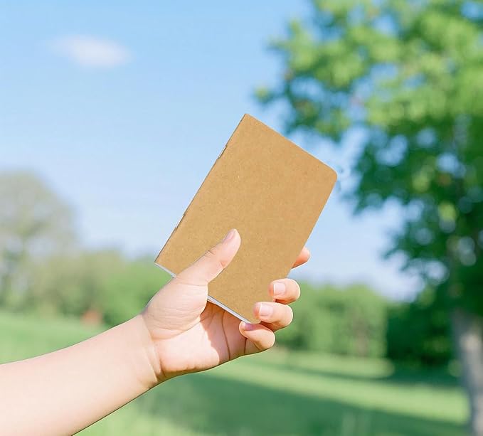 YYaaloa 12pcs Notepads Kraft Paper Notebooks Lined,Mini Notebooks Bulk Small Pocket Notepads for Office Home Coworkers Travel Gift Present Supplies (Brown-Lined, 12pcs)