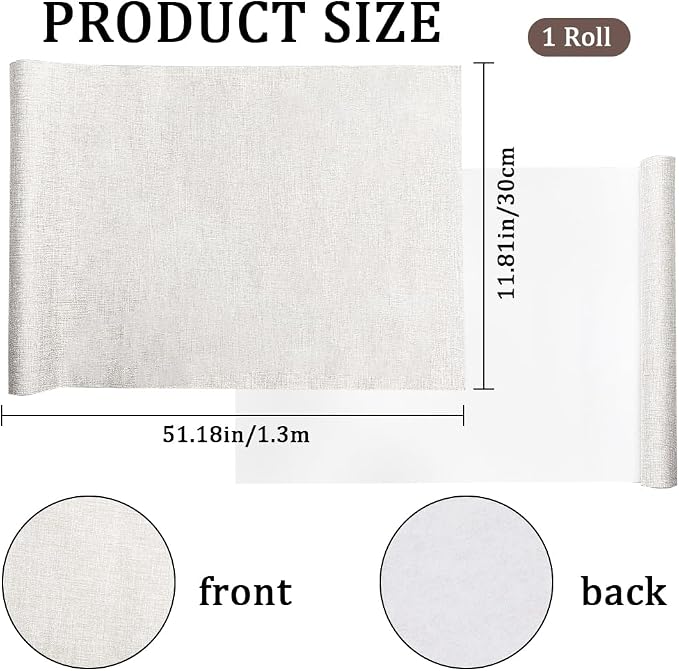 CRASPIRE Book Cloth for Book Binding 51 x 11.8in Grey Fabric Surface Paper Backed A3-A8 Linen Bookcover Album Scrapbooking Archival DIY Covering Protector Bookcloth Bookbinding Supplies