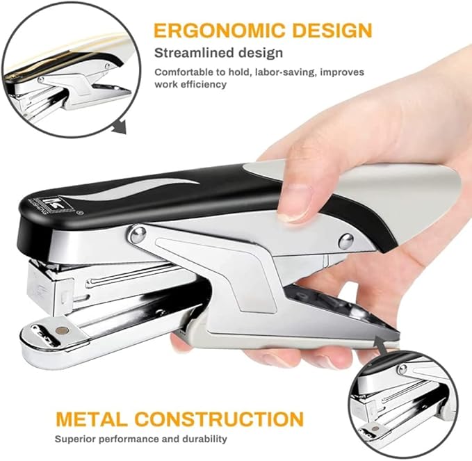 Creative Stapler Plier Stapler Heavy Duty Hand Held Stapler, 25 Sheets Capacity Desktop Office Stapler Manual Paper Stapler for Office Home Stapler for Gifts Stapler (Color : Stapler+Staples