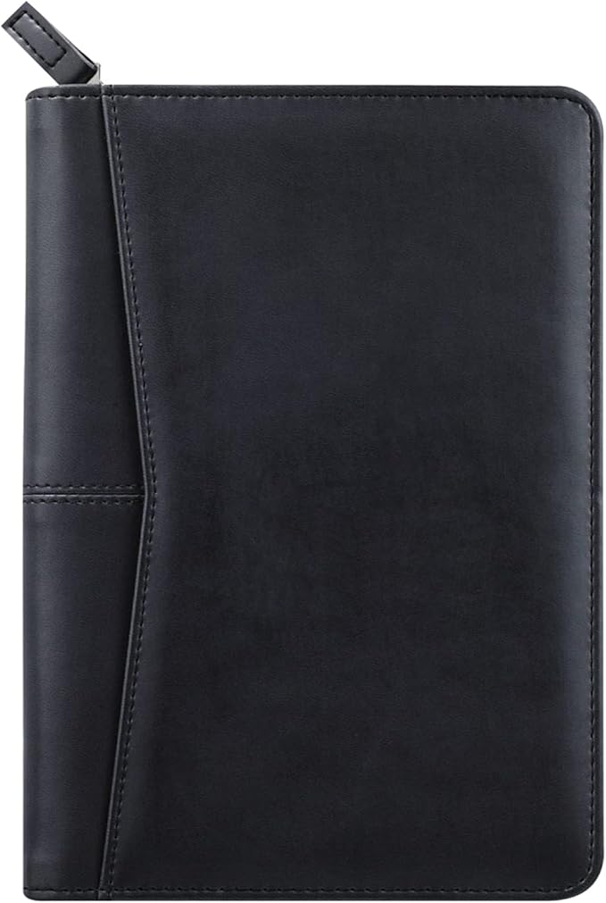 Junior Padfolio Portfolio with 5 x 8 Writing Pad, A5 Business Portfolio Binder Folder Organizer Multi-Function Combination Case for Women/Men, Black