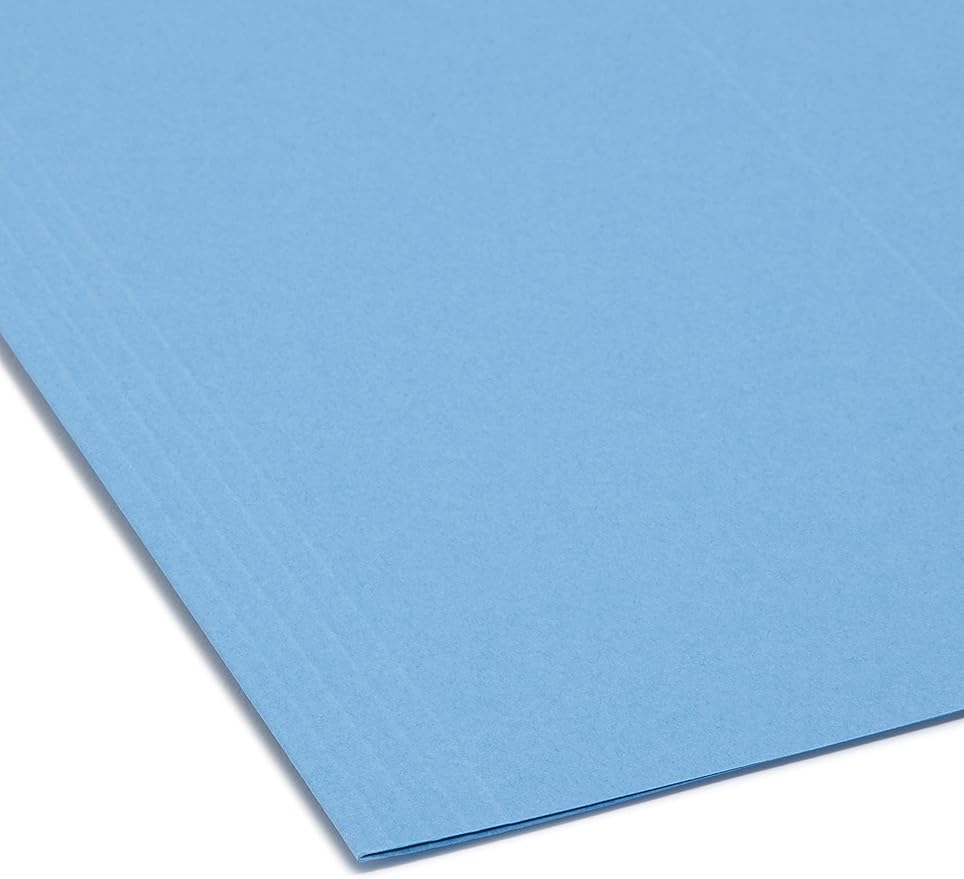 Smead TUFF Hanging File Folder with Easy Slide Tab, 1/3-Cut Sliding Tab, Letter Size, Blue, 18 per Box (64041, Rod Color May Vary)