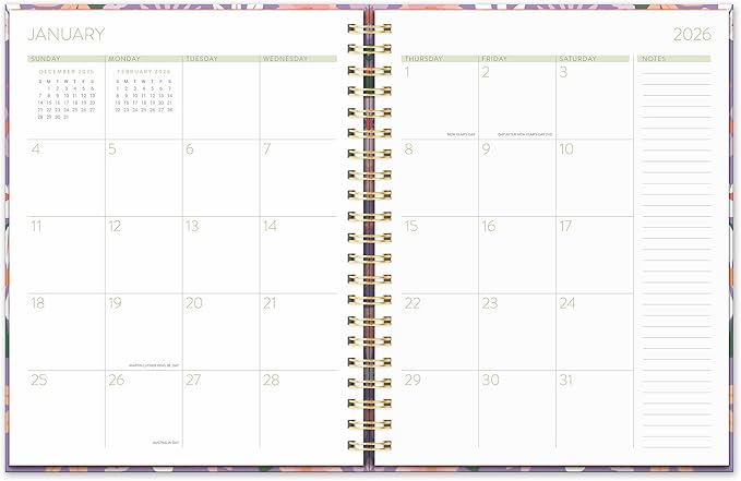 Orange Circle Studio 2026 Planner, Secret Garden, Extra Large Spiral Planners, Weekly & Monthly Planner for School or Work, Note Pages, Budget, Goal & Hydration Tracker, 256 Stickers
