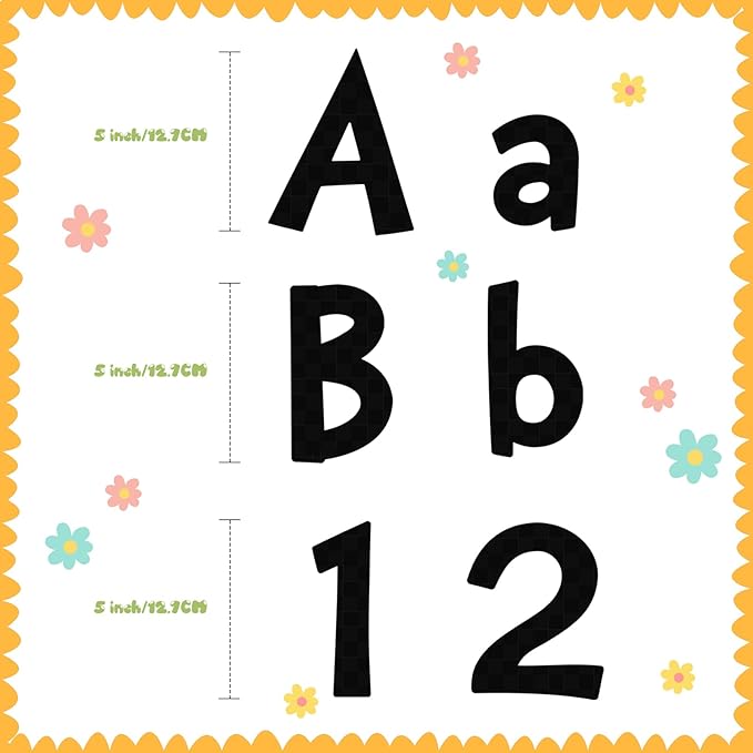 Tenare 268 Pcs Large Bulletin Board Letters 5 Inch Alphabet Combo Set, Chalkboard Poster Letters Cutouts for Board Display Craft Home Wall Decor(Black)