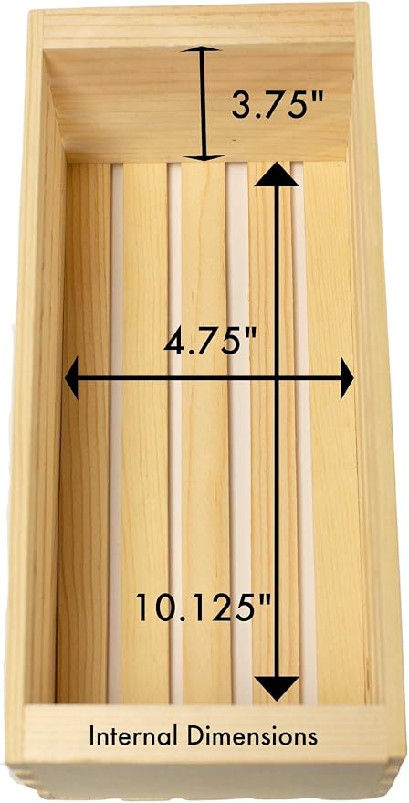 Wood Crate,Storage Crates,12" L Small Unfinished Pine Storage Crate, Stackable DIY Organizer for Bathroom, Kitchen & Craft Room, Handmade, 12 x 5.5 x 4 Inches