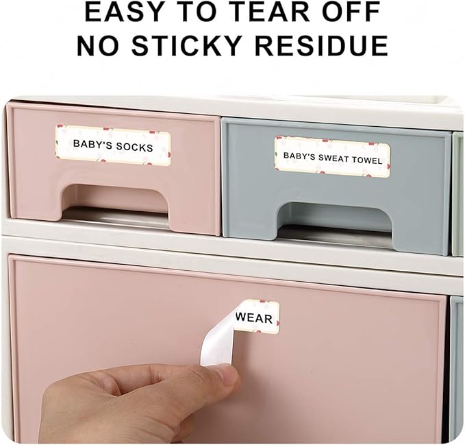 Label Maker Tape NIIMBOT D11 Cable Label Print Paper 0.5"*4.3" Standard Laminated Office Labeling Tape Replacement for D11 Handheld Label Machine Waterproof Tear Proof 1 Roll 65 Pcs Cable（White）