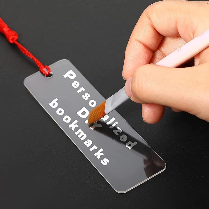 30 Pcs Acrylic Bookmarks Blanks for Women with 30 Pieces Colorful Tassel for DIY Clear Bookmarks Crafts School Gift Bags Book Lovers Readers Gifts Christmas Stocking Stuffers (4.75 × 1Inch)