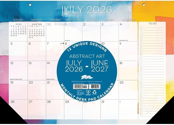 Willow Creek Press, Art Abstract Academic Small 2027 Monthly Desk Pad